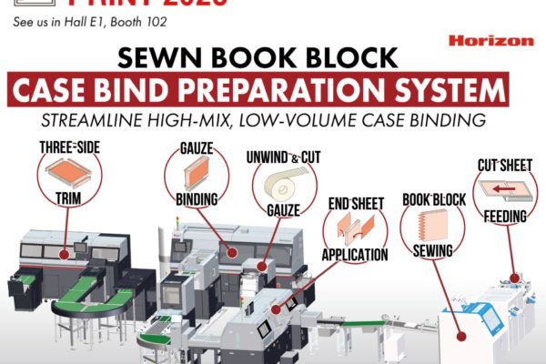 เพิ่มประสิทธิภาพการผลิตหนังสือปกแข็งแบบ Hard Cover อย่างมืออาชีพ ด้วยระบบ Sewn Book Block Case Bind Preparation System รุ่นใหม่ล่าสุดจาก Horizon และ Smyth